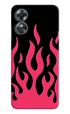 Fire Flames Oppo A17 Hard Case Back Cover by Casekaro