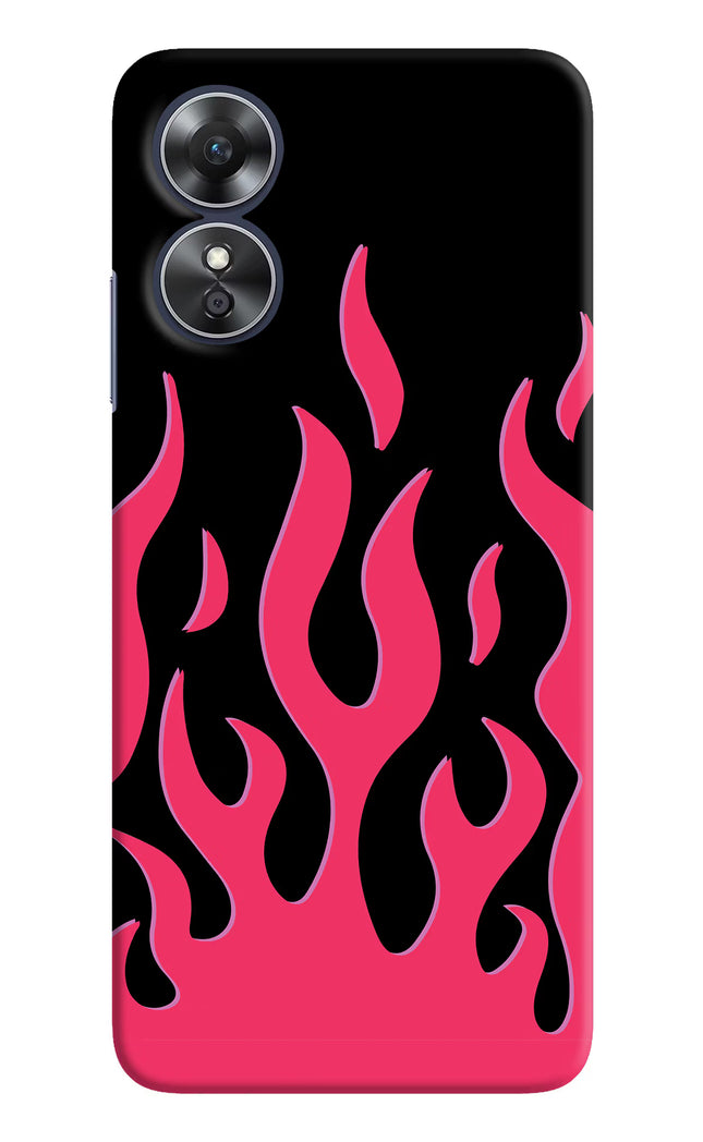 Fire Flames Oppo A17 Hard Case Back Cover by Casekaro