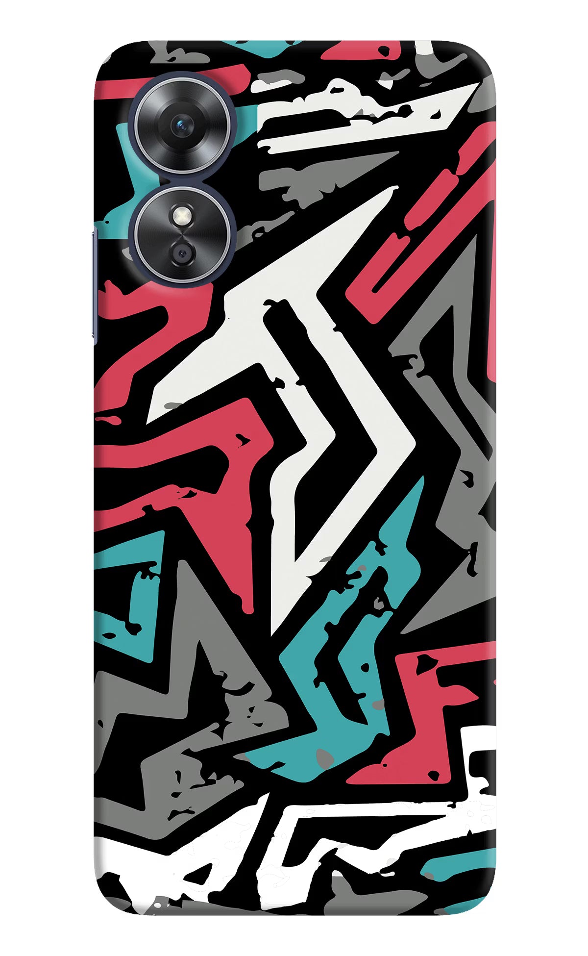 Geometric Graffiti Oppo A17 Hard Case Back Cover by Casekaro