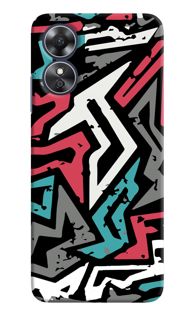 Geometric Graffiti Oppo A17 Hard Case Back Cover by Casekaro