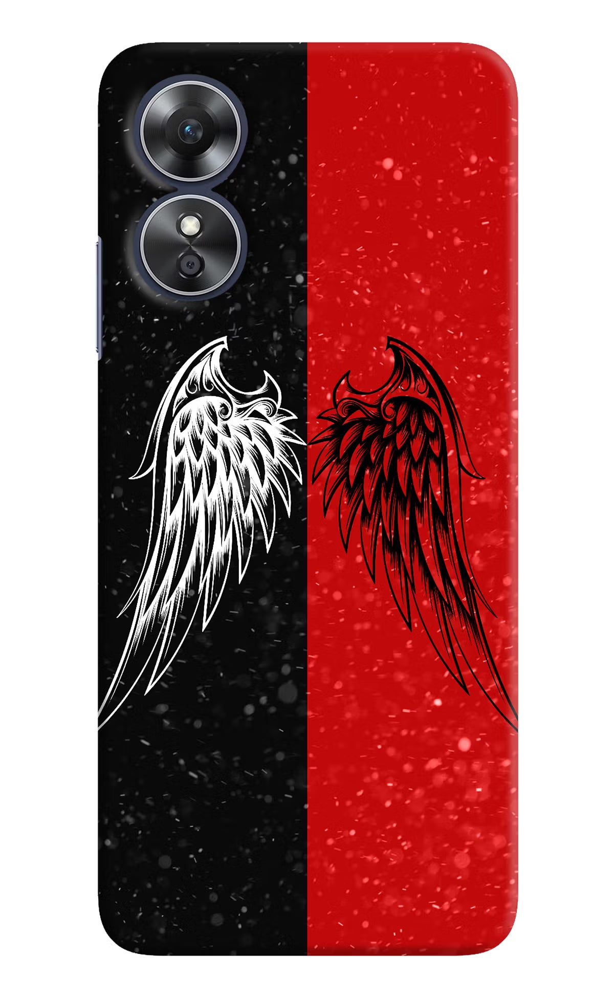 Wings Oppo A17 Hard Case Back Cover by Casekaro