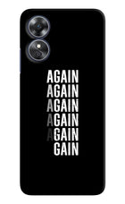 Again Again Gain Oppo A17 Hard Case Back Cover by Casekaro