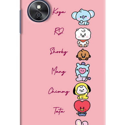 BTS names Oppo A17 Hard Case Back Cover by Casekaro