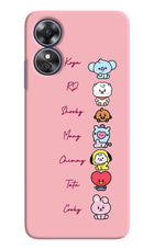 BTS names Oppo A17 Hard Case Back Cover by Casekaro