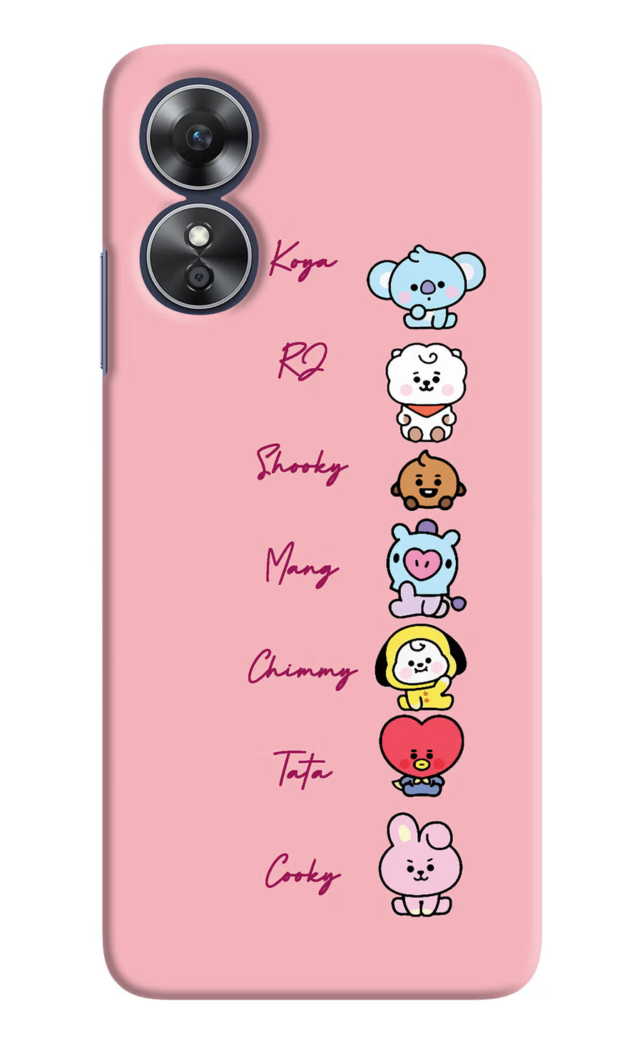 BTS names Oppo A17 Back Cover, Hard case