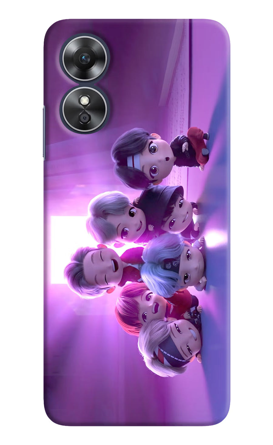 BTS Chibi Oppo A17 Back Cover, Hard case