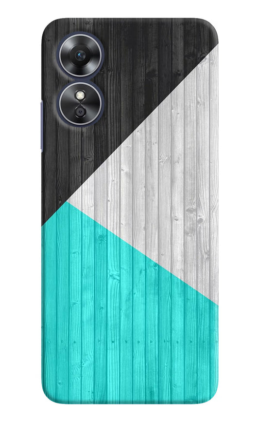 Wooden Abstract Oppo A17 Hard Case Back Cover by Casekaro