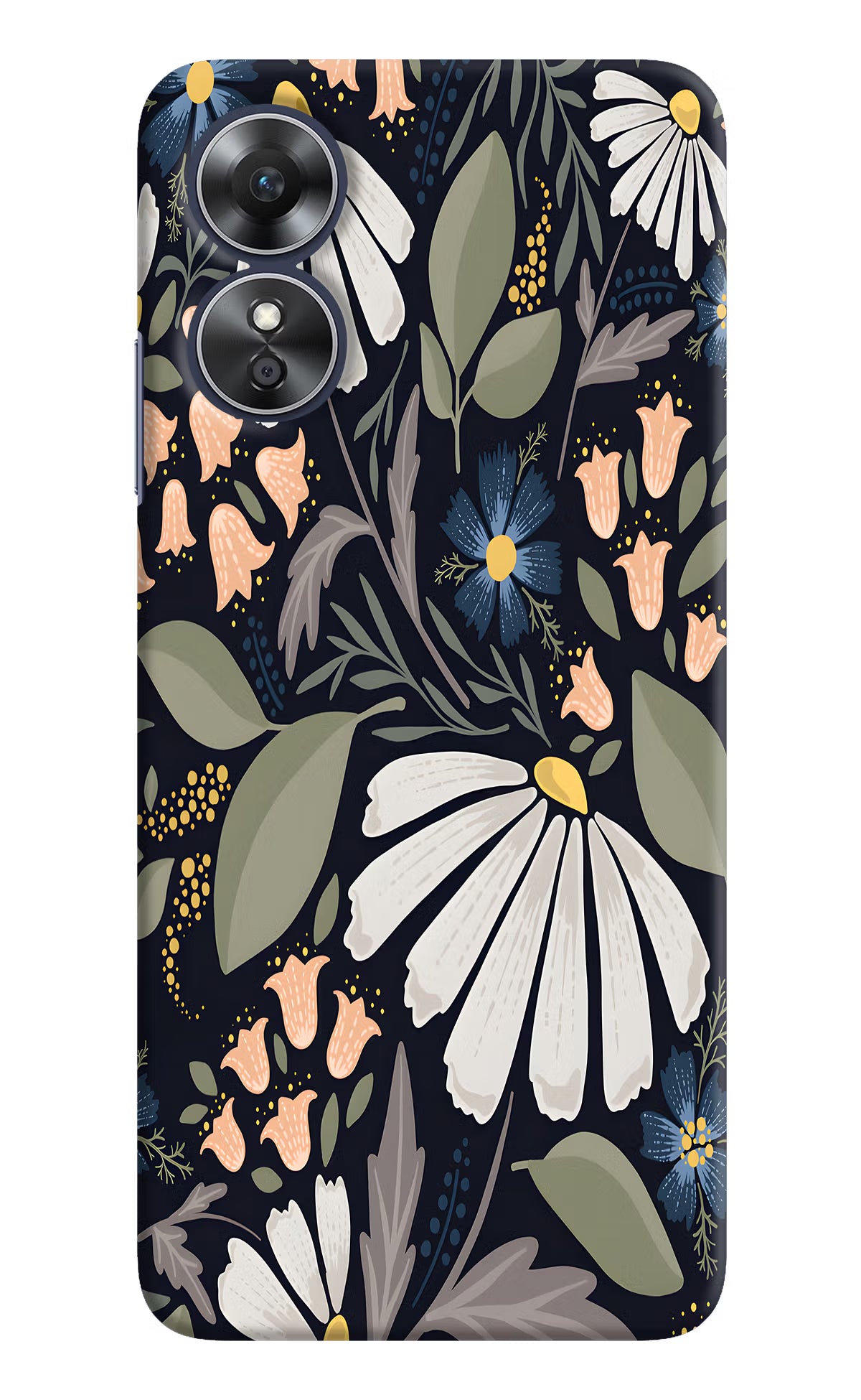 Flowers Art Oppo A17 Hard Case Back Cover by Casekaro