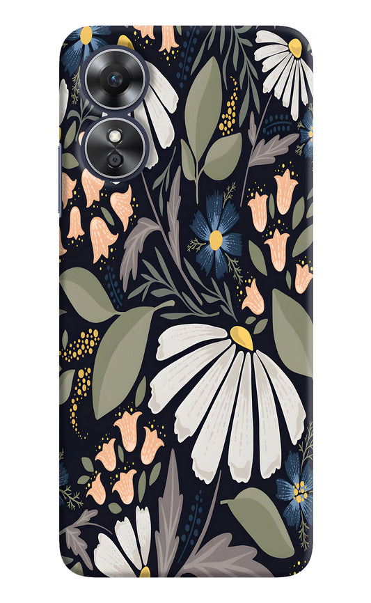 Flowers Art Oppo A17 Hard Case Back Cover by Casekaro
