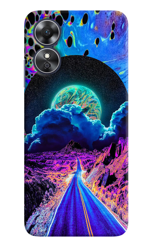Psychedelic Painting Oppo A17 Hard Case Back Cover by Casekaro