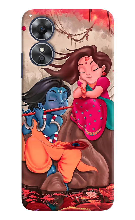 Radhe Krishna Oppo A17 Hard Case Back Cover by Casekaro