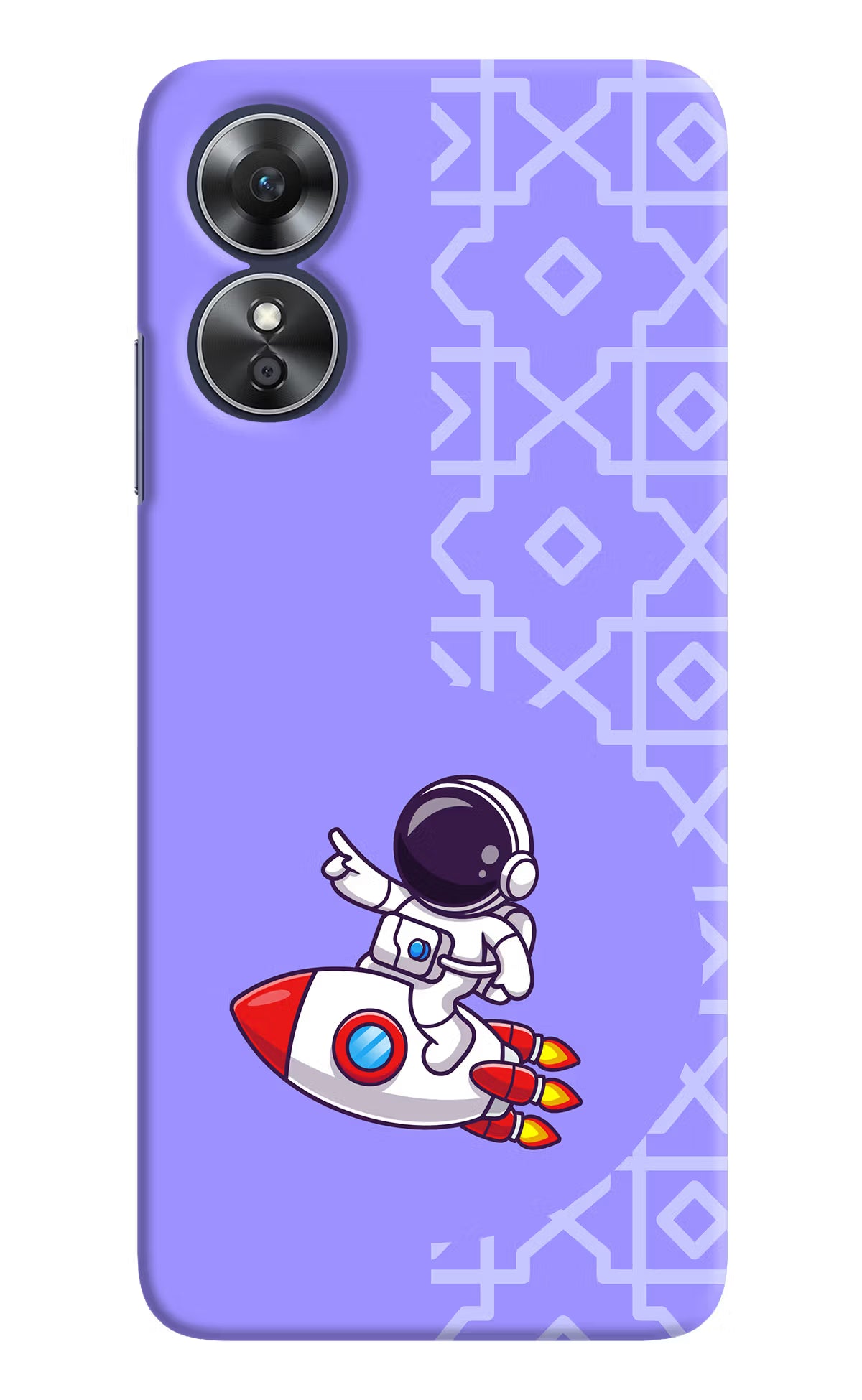 Cute Astronaut Oppo A17 Hard Case Back Cover by Casekaro