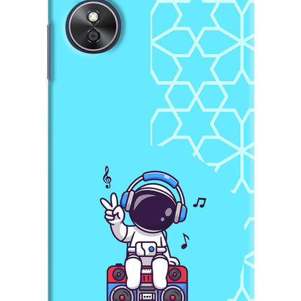 Cute Astronaut Chilling Oppo A17 Hard Case Back Cover by Casekaro