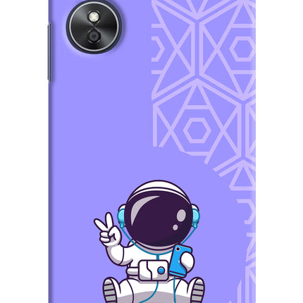 Cute Astronaut Chilling Oppo A17 Hard Case Back Cover by Casekaro