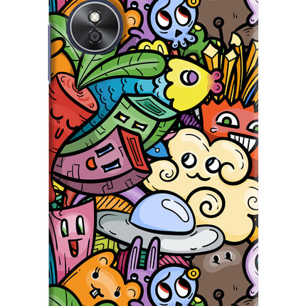 Veggie Doodle Oppo A17 Hard Case Back Cover by Casekaro