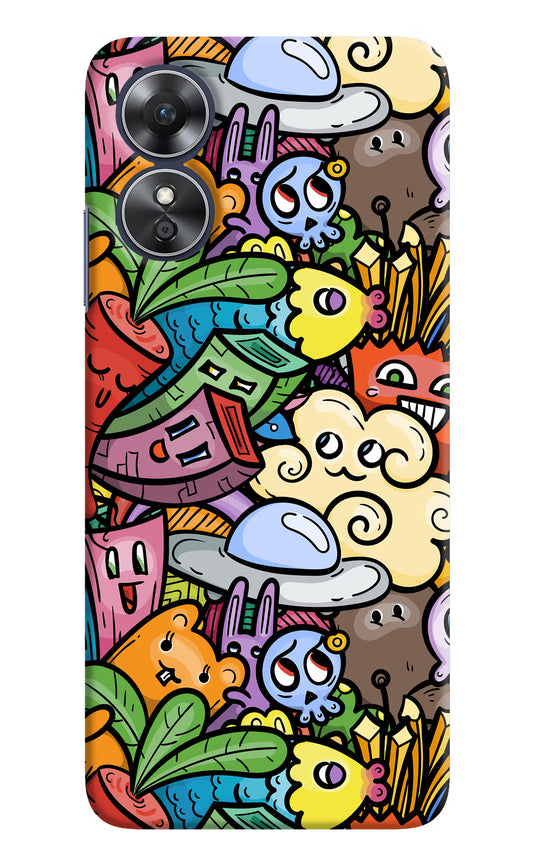 Veggie Doodle Oppo A17 Hard Case Back Cover by Casekaro