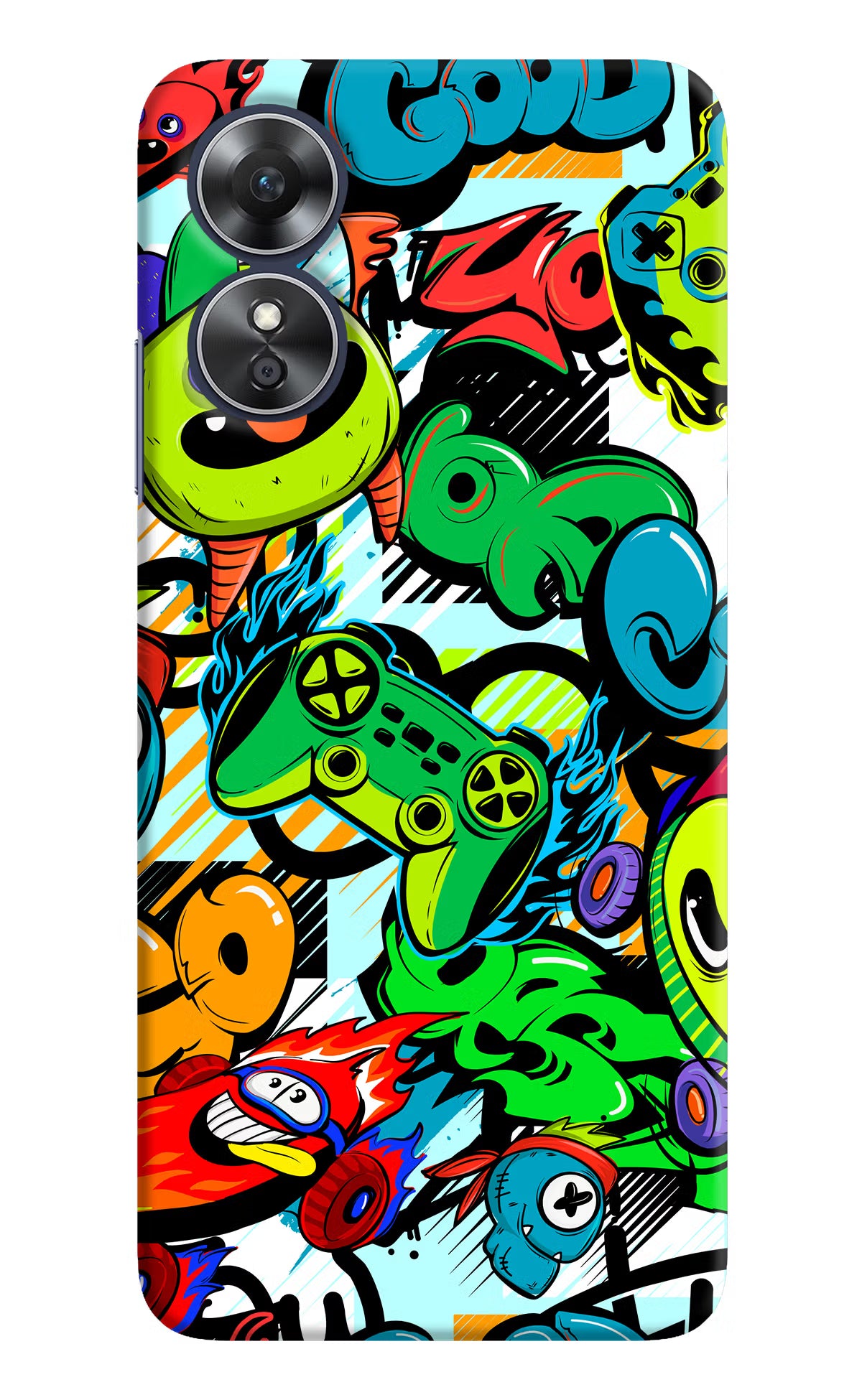 Game Doodle Oppo A17 Hard Case Back Cover by Casekaro