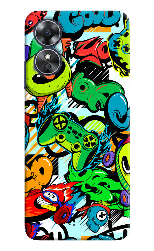 Game Doodle Oppo A17 Hard Case Back Cover by Casekaro