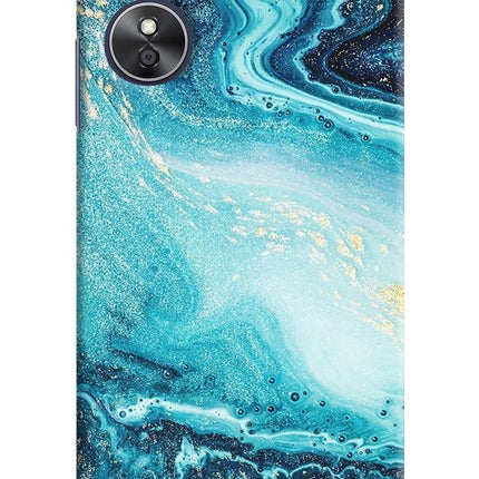 Blue Glitter Marble Oppo A17 Hard Case Back Cover by Casekaro