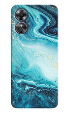 Blue Glitter Marble Oppo A17 Hard Case Back Cover by Casekaro