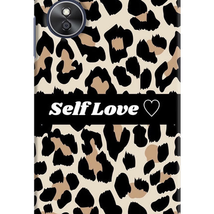 Leopard Print Self Love Oppo A17 Hard Case Back Cover by Casekaro