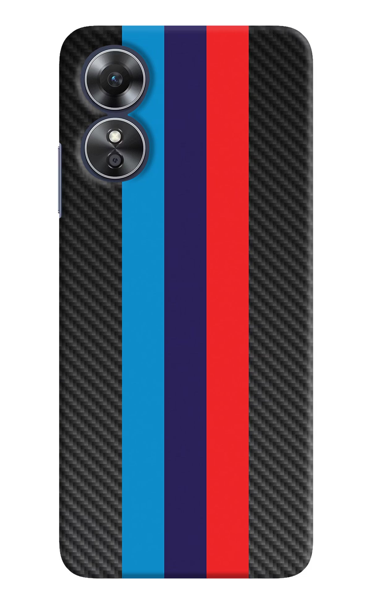 BMW Stripes Pattern Oppo A17 Hard Case Back Cover by Casekaro