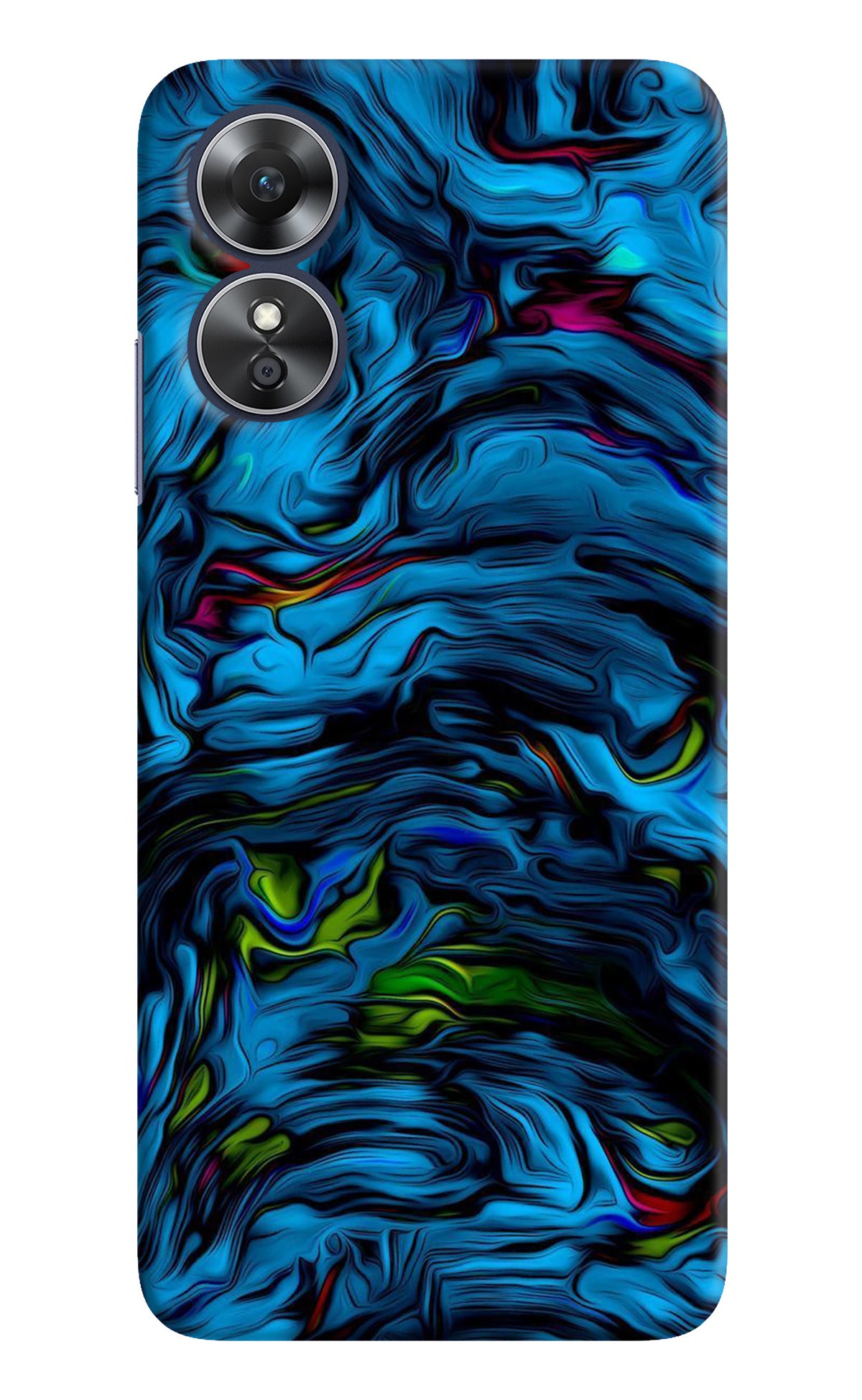 Dark Blue Abstract Oppo A17 Back Cover