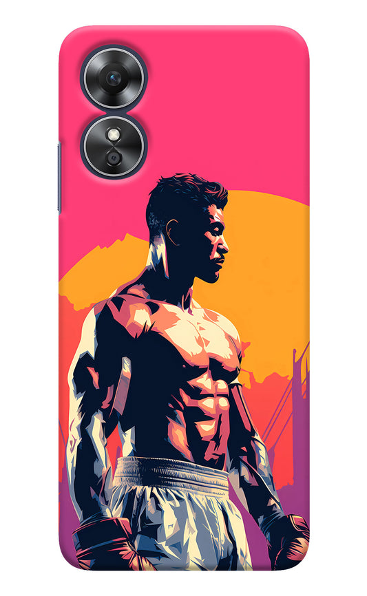 Sunset Warrior (AI Generated) Oppo A17 Back Cover