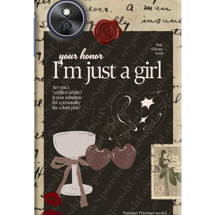 I am just a girl Oppo A17 Hard Case Back Cover by Casekaro