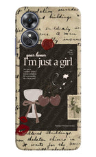 I am just a girl Oppo A17 Hard Case Back Cover by Casekaro