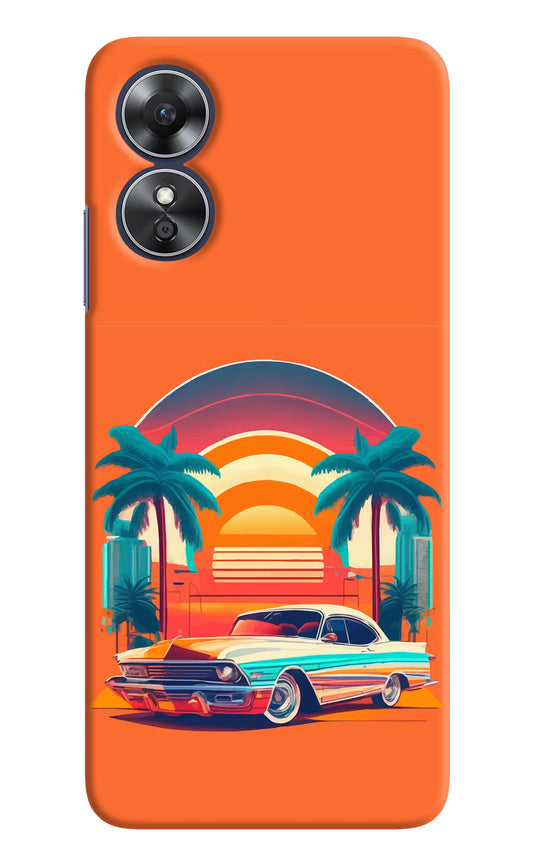 Palm Drive 80s Oppo A17 Hard Case Back Cover by Casekaro
