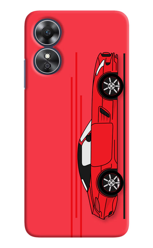 Red Velocity Oppo A17 Hard Case Back Cover by Casekaro