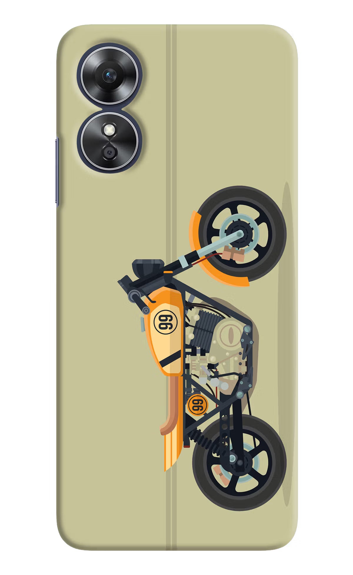 Vertical Speedster Oppo A17 Hard Case Back Cover by Casekaro
