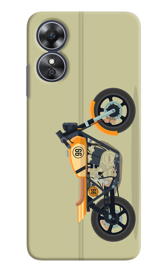 Vertical Speedster Oppo A17 Hard Case Back Cover by Casekaro