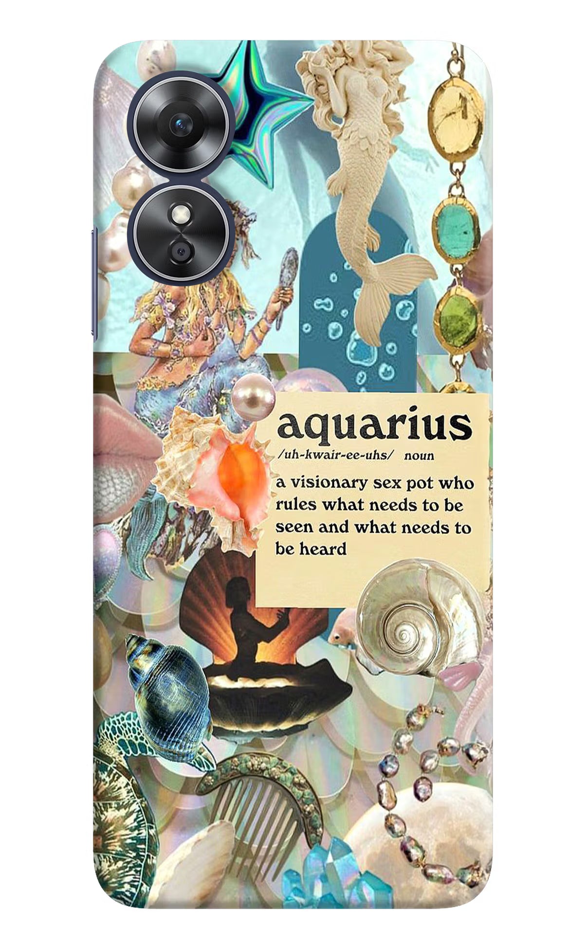 Aquarius Zodiac Oppo A17 Hard Case Back Cover by Casekaro