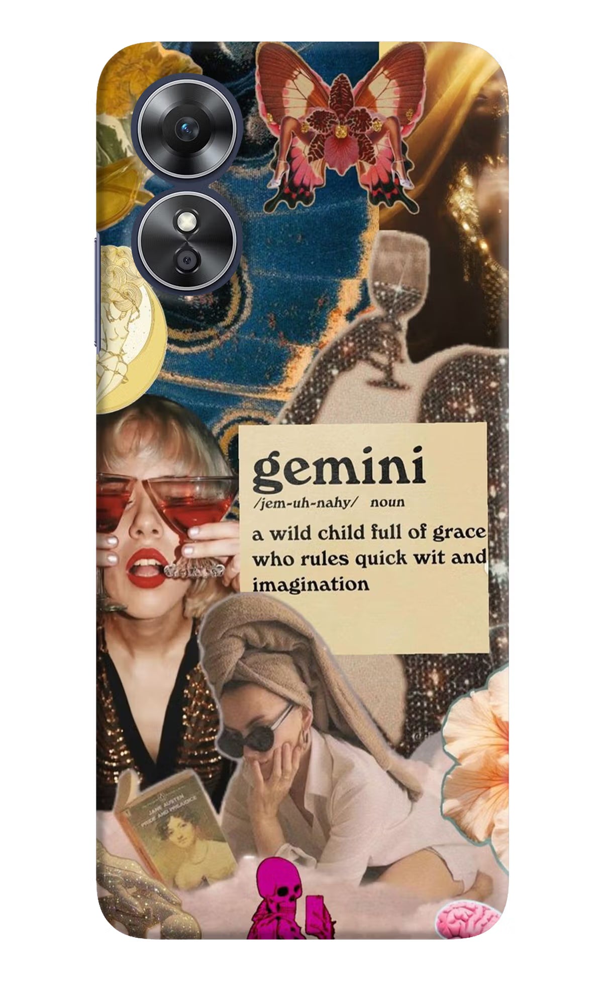 Gemini Zodiac Oppo A17 Hard Case Back Cover by Casekaro