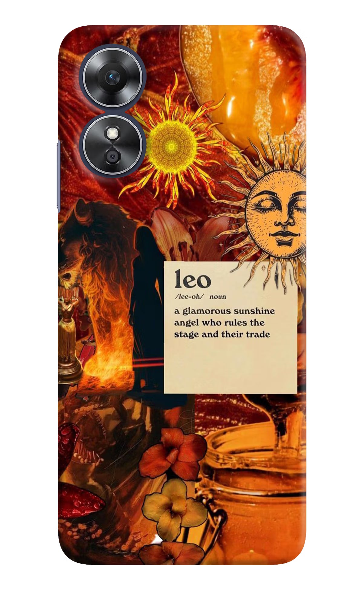 Leo Zodiac Oppo A17 Hard Case Back Cover by Casekaro