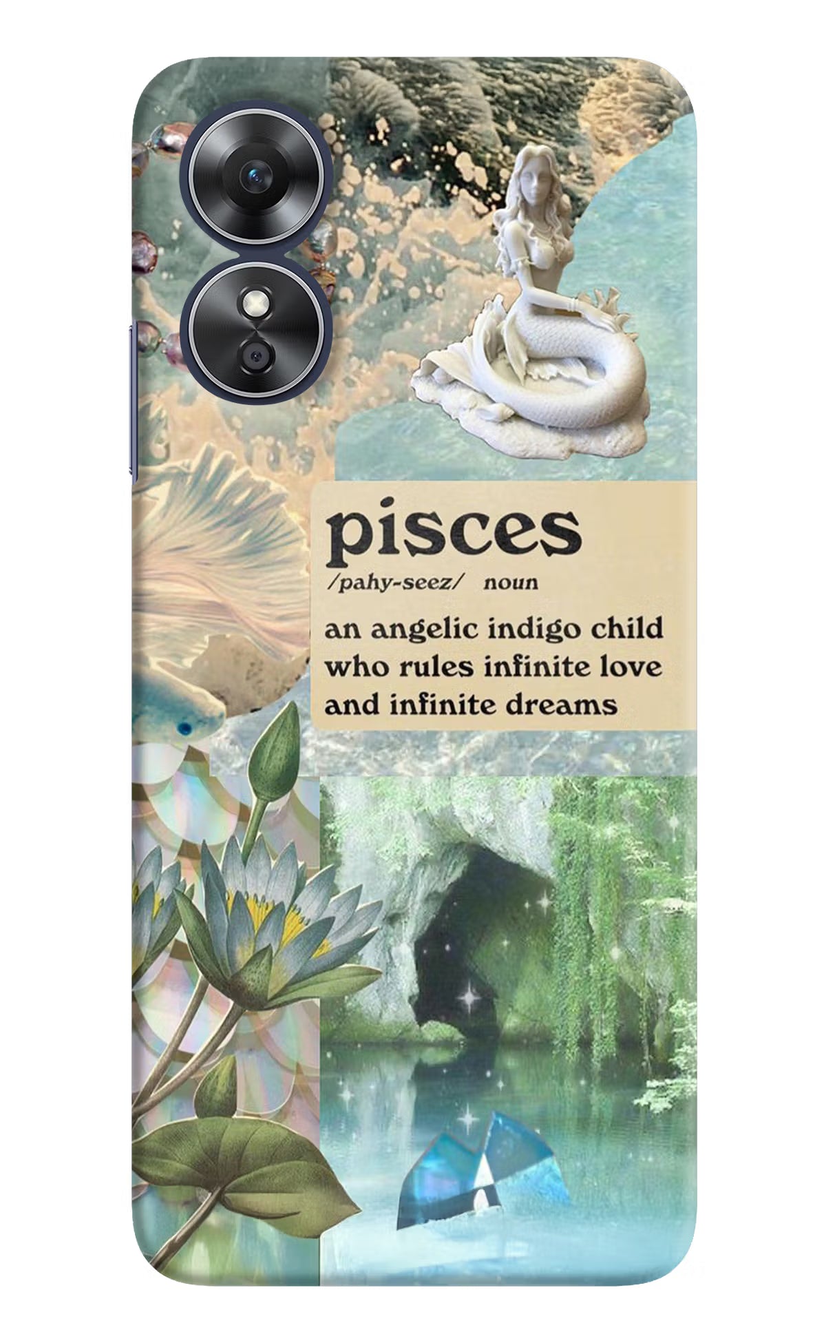 Pisces Zodiac Oppo A17 Hard Case Back Cover by Casekaro