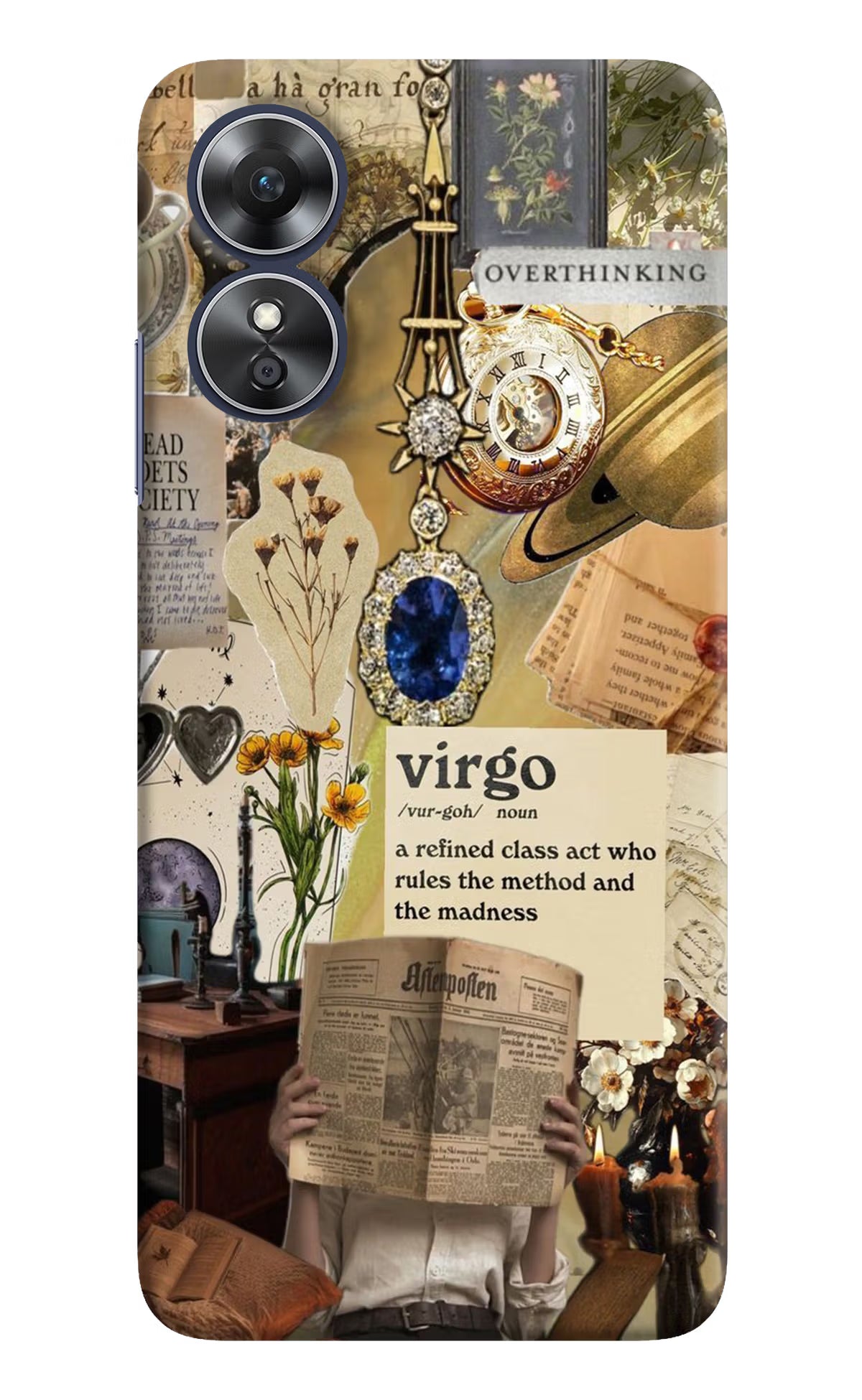 Virgo Zodiac Oppo A17 Hard Case Back Cover by Casekaro