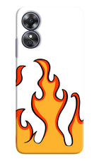 Fired Up – White Oppo A17 Hard Case Back Cover by Casekaro