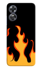 Fired Up – Black Oppo A17 Hard Case Back Cover by Casekaro