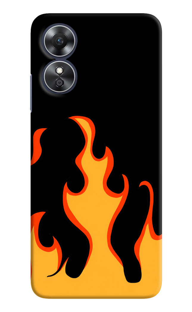 Fired Up – Black Oppo A17 Hard Case Back Cover by Casekaro