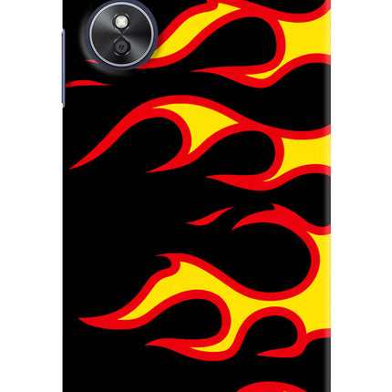 Side Sweep Flames Oppo A17 Hard Case Back Cover by Casekaro