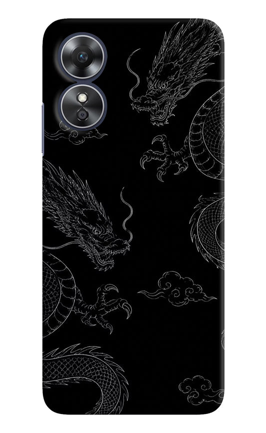 Twin Dragons Oppo A17 Hard Case Back Cover by Casekaro