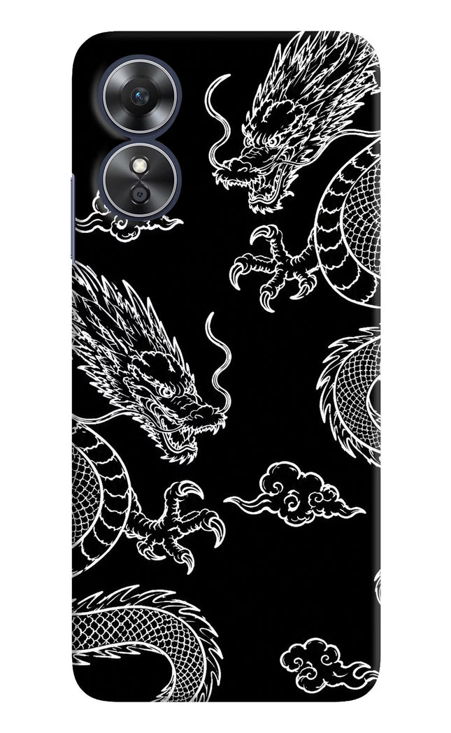 Twin Dragons Oppo A17 Hard Case Back Cover by Casekaro