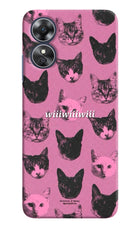 Pink Cats Oppo A17 Hard Case Back Cover by Casekaro