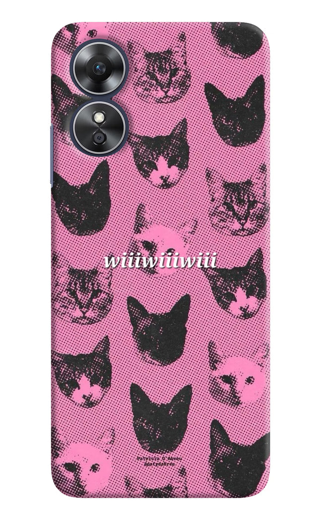 Pink Cats Oppo A17 Hard Case Back Cover by Casekaro