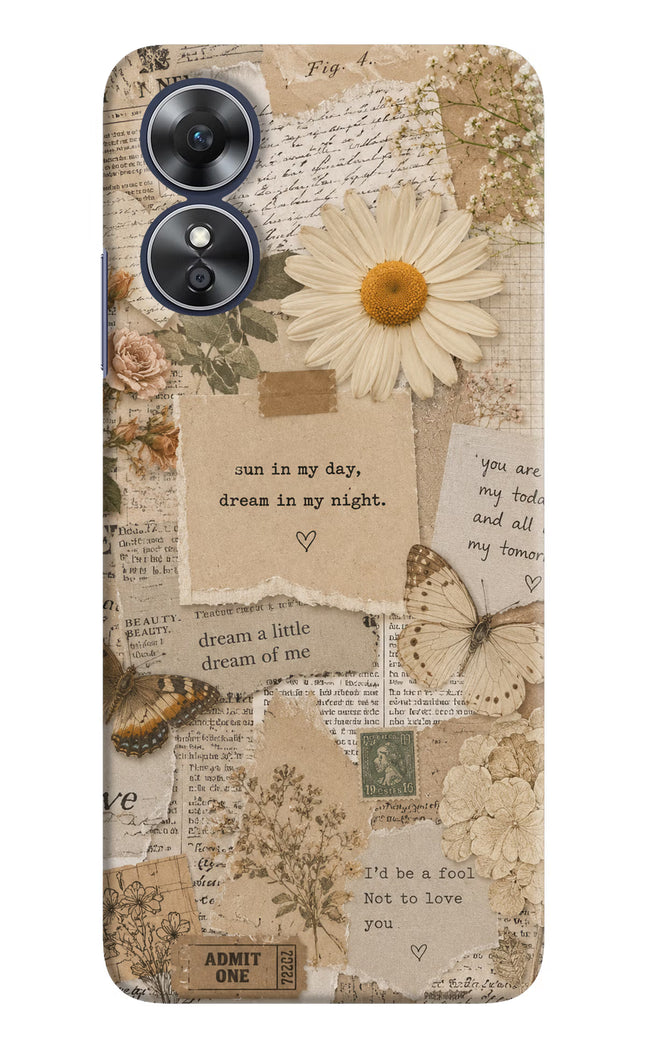 Vintage case Oppo A17 Hard Case Back Cover by Casekaro