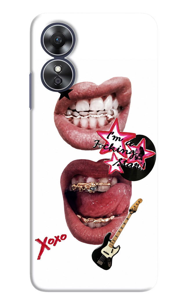 Rockstar Oppo A17 Hard Case Back Cover by Casekaro