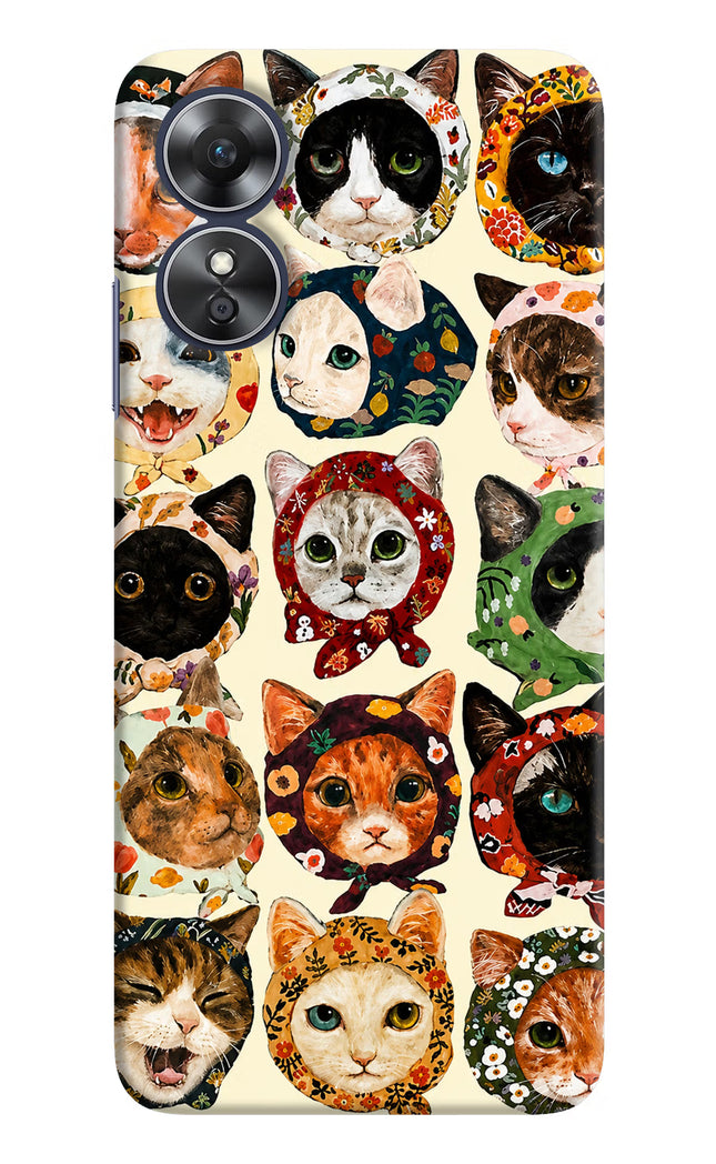 Cool Cat Oppo A17 Hard Case Back Cover by Casekaro